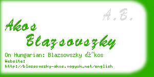 akos blazsovszky business card